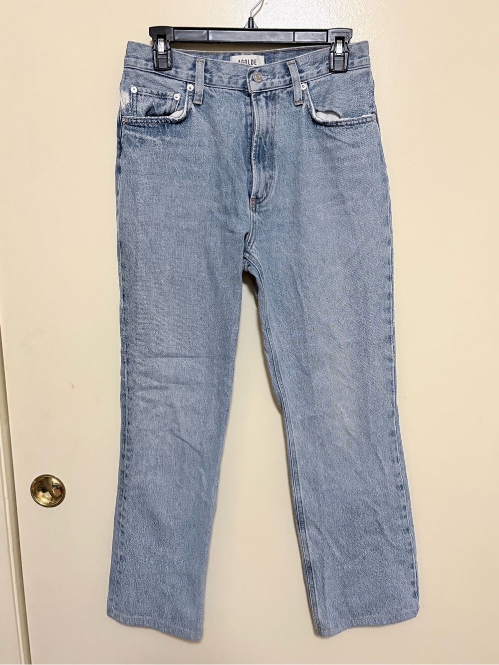 Agolde Vintage Light Blue High-Rise Straight Jeans